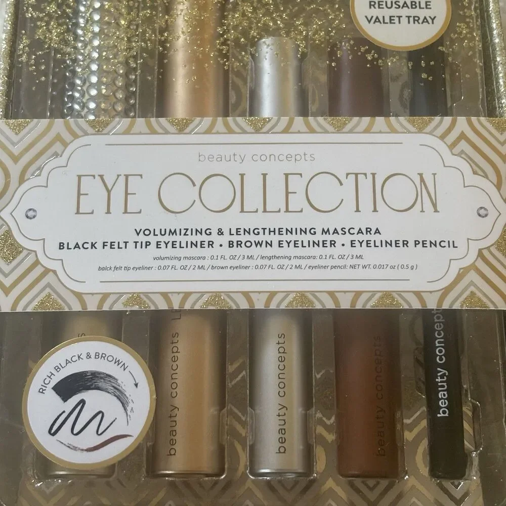 Beauty Concepts Eye Collection With Reusable Try. 5 Piece‎ Set. NEW